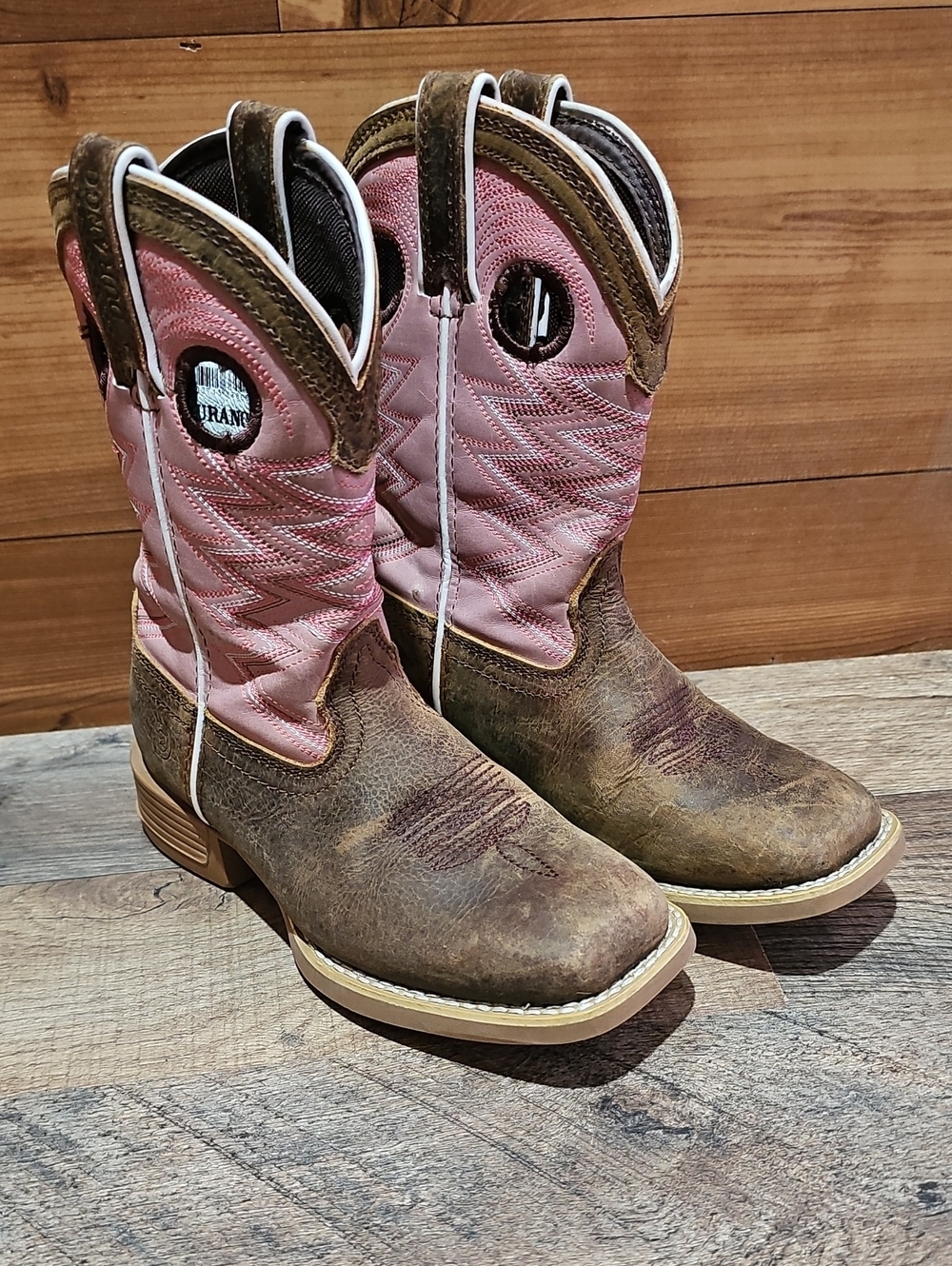 Durango Chestnut and Pink Western Boot